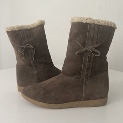 Women’s 7 Brown Suede Italy Fur Boots 