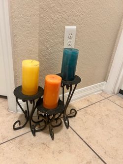 3 candle decor stands