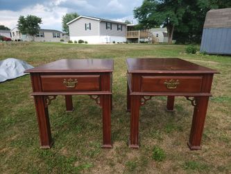 Broyhill Solid Wood End Tables - Matching Pair