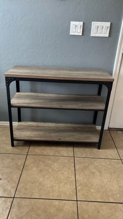 3-Tier Bookshelf with Metal Frame