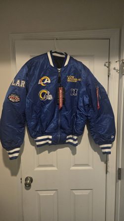 Alpha industries new era la rams Bomber Sz L NWT