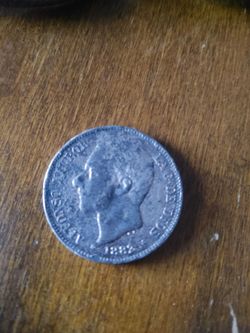 1882 Alfonso XII Spanish Silver Coin