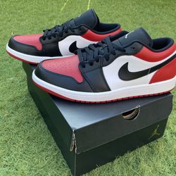 Jordan 1 Low Bred Toe Multiple Sizes 