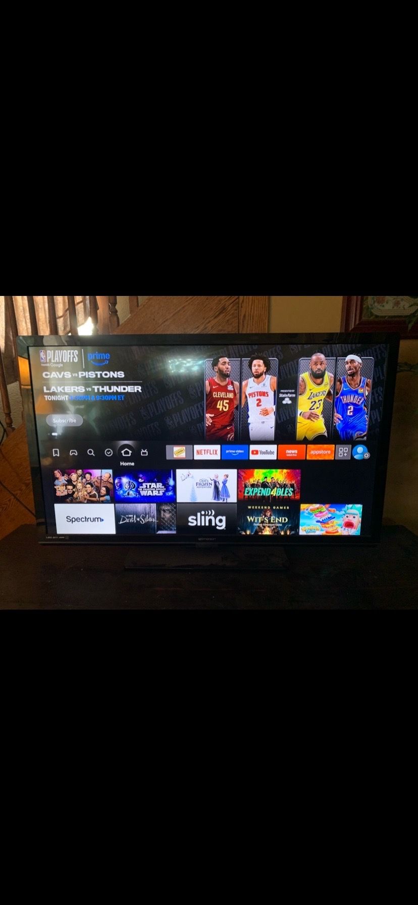 50” non smart tv. But comes with fire stick!