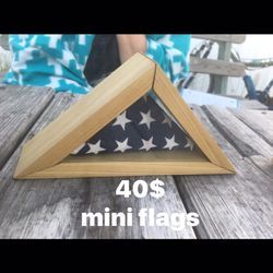 Custom made mini flags in hand made glass case