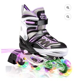 Patines color negro y morado para niña