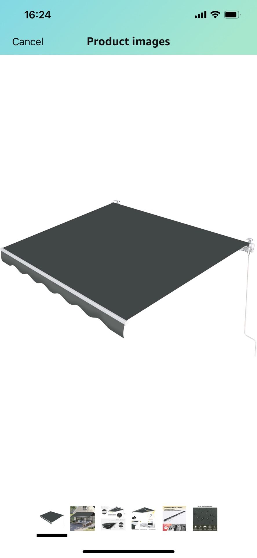 Patio Awning Retractable Fully Assembled 8.2'x6.5', Manual Commercial Grade - Premium Quality 100% 280G Ployester Window Door Sunshade Shelter Deck Ca