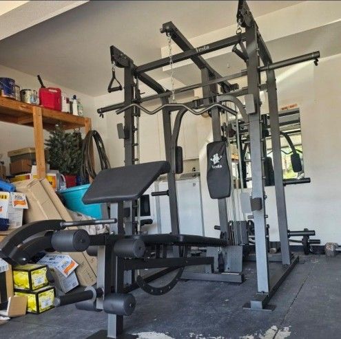 Smith Machine 2001 | Multi-Use Adj Bench | Gym Equipment | Fitness | Squat Rack | Excercise |🔴WEIGHTS AND BARBELL SOLD SEPARATELY 🔴 FREE DELIVERY 🚚