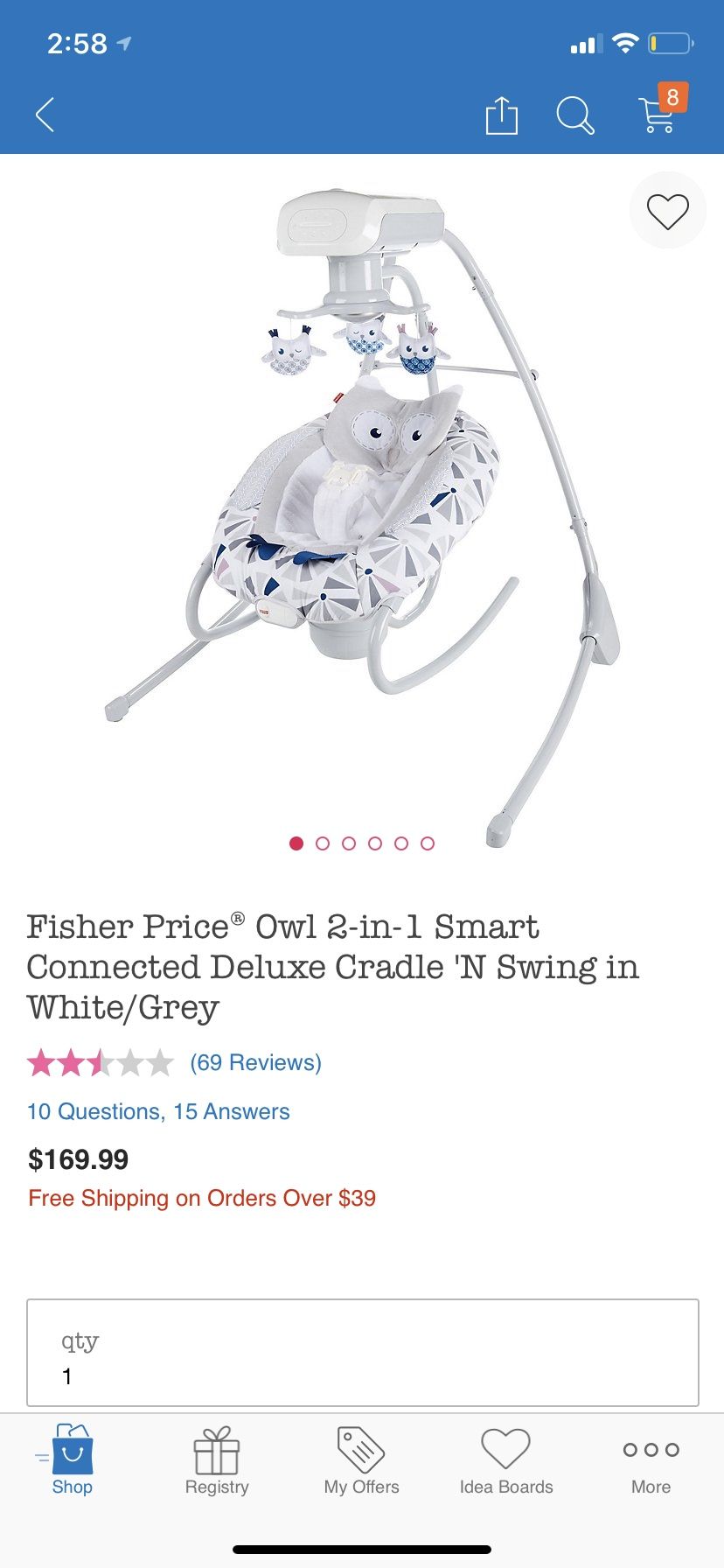 Fisher price smart swing