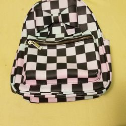 New small checkers backpack/ mochila