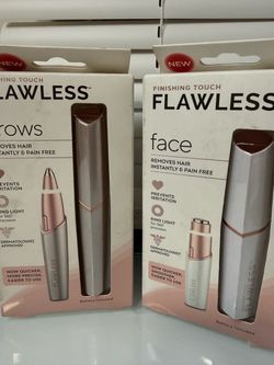 Finishing Touch Flawless Brows – Electric eyebrow hair remover with LED light and facial shaver (2-piece set)