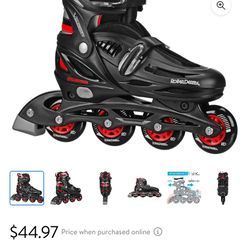 Roller Derby Velocity Adult Adjustable Inline Skates, Size 7-10