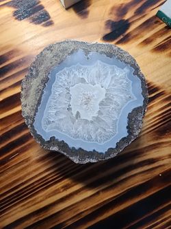 Las Choyas Geode/ Coconut Geode 938 Grams Beautiful Blue/White