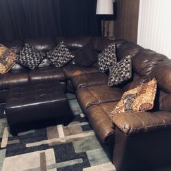 4 Piece Leather Sectional Couch 