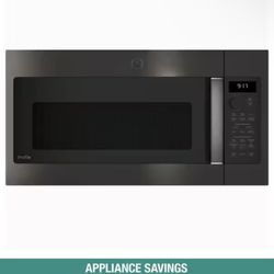 Profile 1.7 cu. ft. Over the Range Microwave in Black Stainless with Air Fry