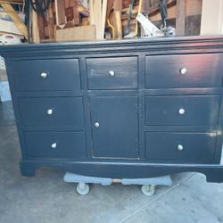 SOLID WOOD LONG BLACK DRESSER