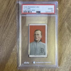 1909-11 T206 Ty Cobb Portrait-Red 350 Back PSA 2.5 Detroit Tigers