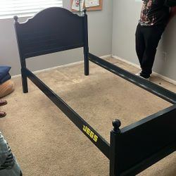 Twin Size bed, navy blue
