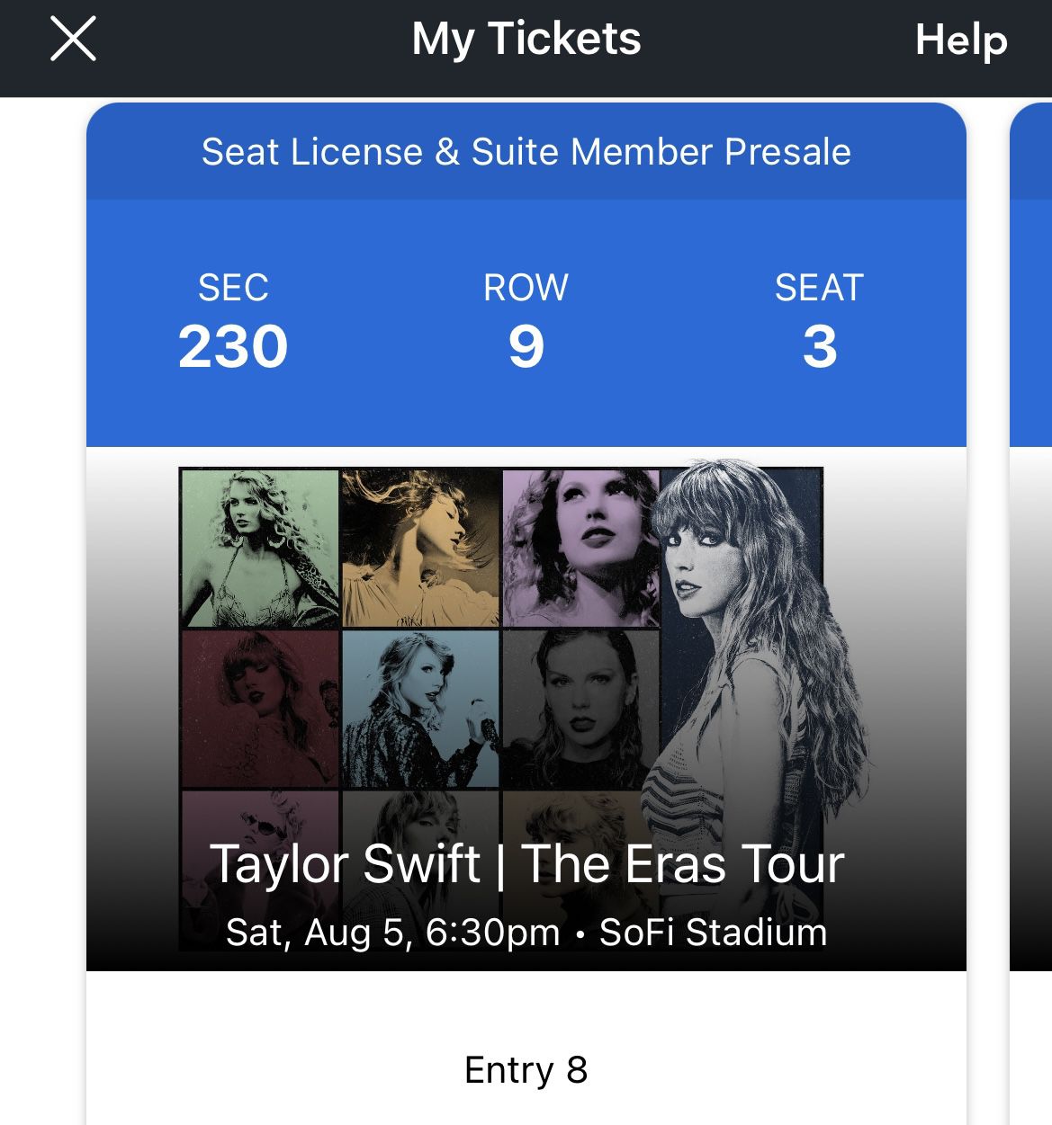 Taylor Swift The Eras Tour Saturday Aug 5 Sofi Stadium Tickets