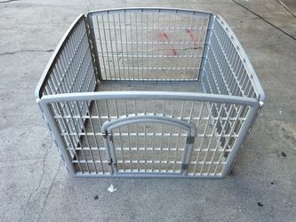 Gray Plastic Pet Playpen with Door