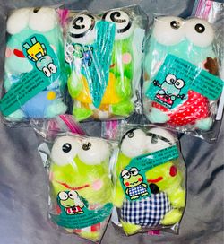 Vintage 1992 Original KeroKeroKeroppi Plush Toys Boxed of 5 Complete Set Wrapped