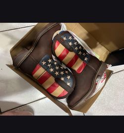 New Durango Steel Toe 10M  Cowboy Rebel American Flag Boots