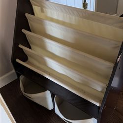 Kids book shelf with drawers