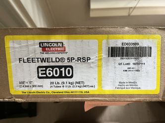 Lincoln Fleetweld 5P E6010 3/32 Welding Rods 20LB