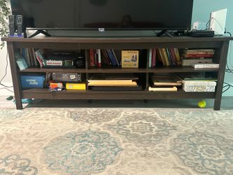 Wooden TV Stand with Shelves