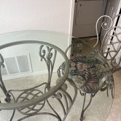 Glass Table And 2 Chairs