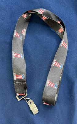 Harley-Davidson #1 American Flag Logo Black Lanyard Keychain