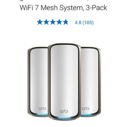 Netgear Orbi 970 Series Quad-Band WiFi 7 Mesh System, 3-Pack