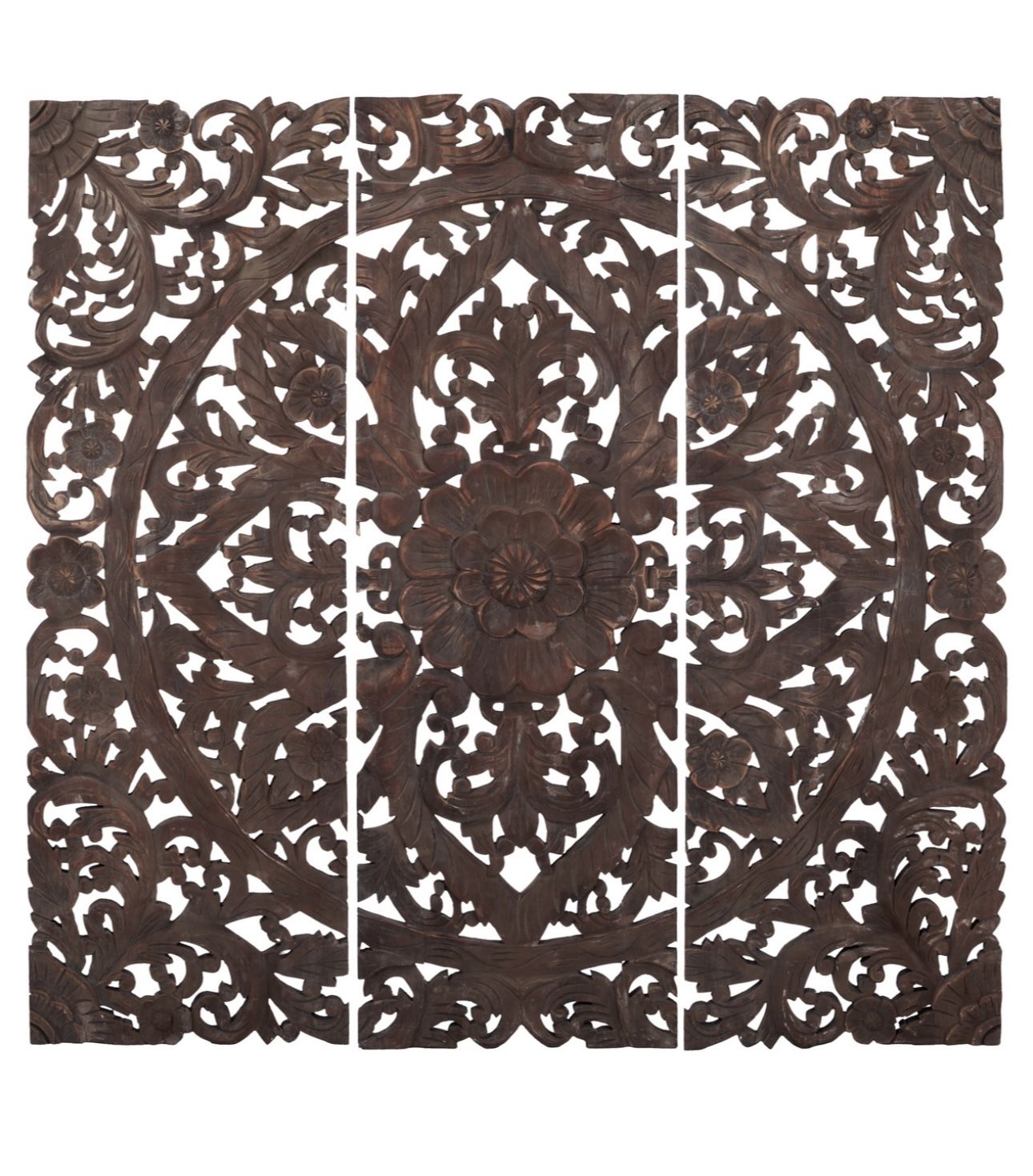 72x72 Carved Wood Wall Art Headboard Mandala Z Gallerie