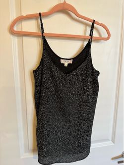 Pink Rose tank top, black and white. Small.