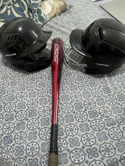 Rawlings And Easton Batting Harrd Hat And Rawlings Bat. Bat