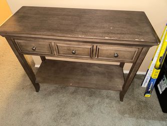 Console wood 3 - drawer table