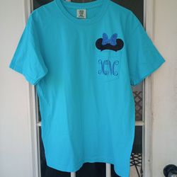 Comfort Colors Minnie Mouse Women's T-shirt Sz M blue 