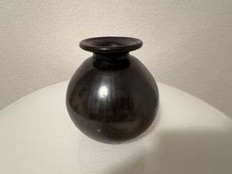 Dona Rosa Black Clay Pottery Vase Mexico