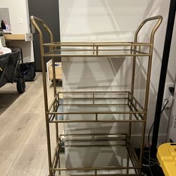 Gold Mirrored Bar Cart 