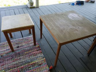 Two wooden tables