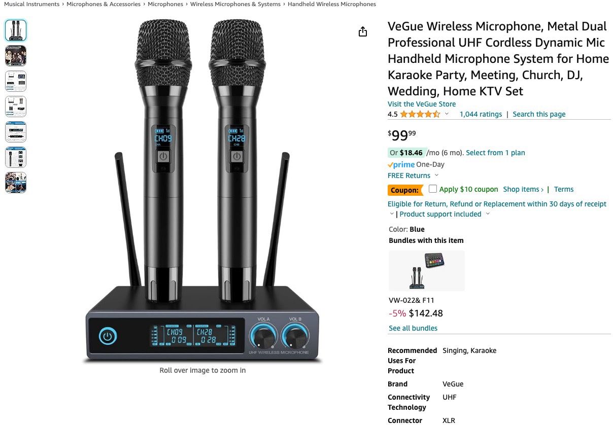 Wireless Microphone Professional UHF