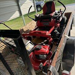 10 Ft Trailer & 24 Inch Troy Built Zero Turn Good Condition Use