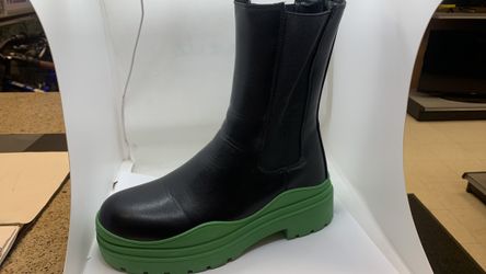 Azalea Wang Ghosted Platform Chelsea Boot in Green
