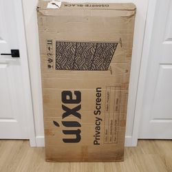 Uixe Black 76 in. Galvanized Steel Privacy Screen Garden Fence Panel Leaf Pattern - New in Box