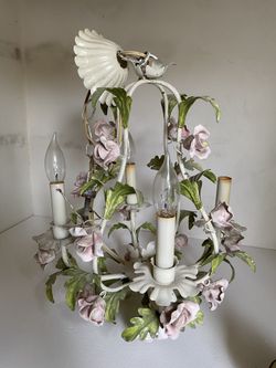 Vintage Metal Rose Chandelier