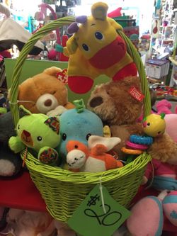 Gift basket full of plush