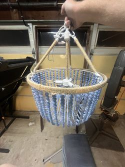 Blue beaded Boho Chandelier