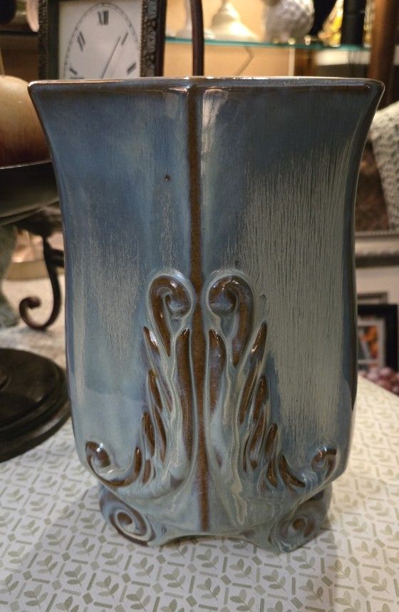Bold Vintage Glazed Pottery Vase