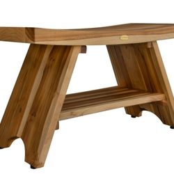 35" Shower Bench With Shelf 