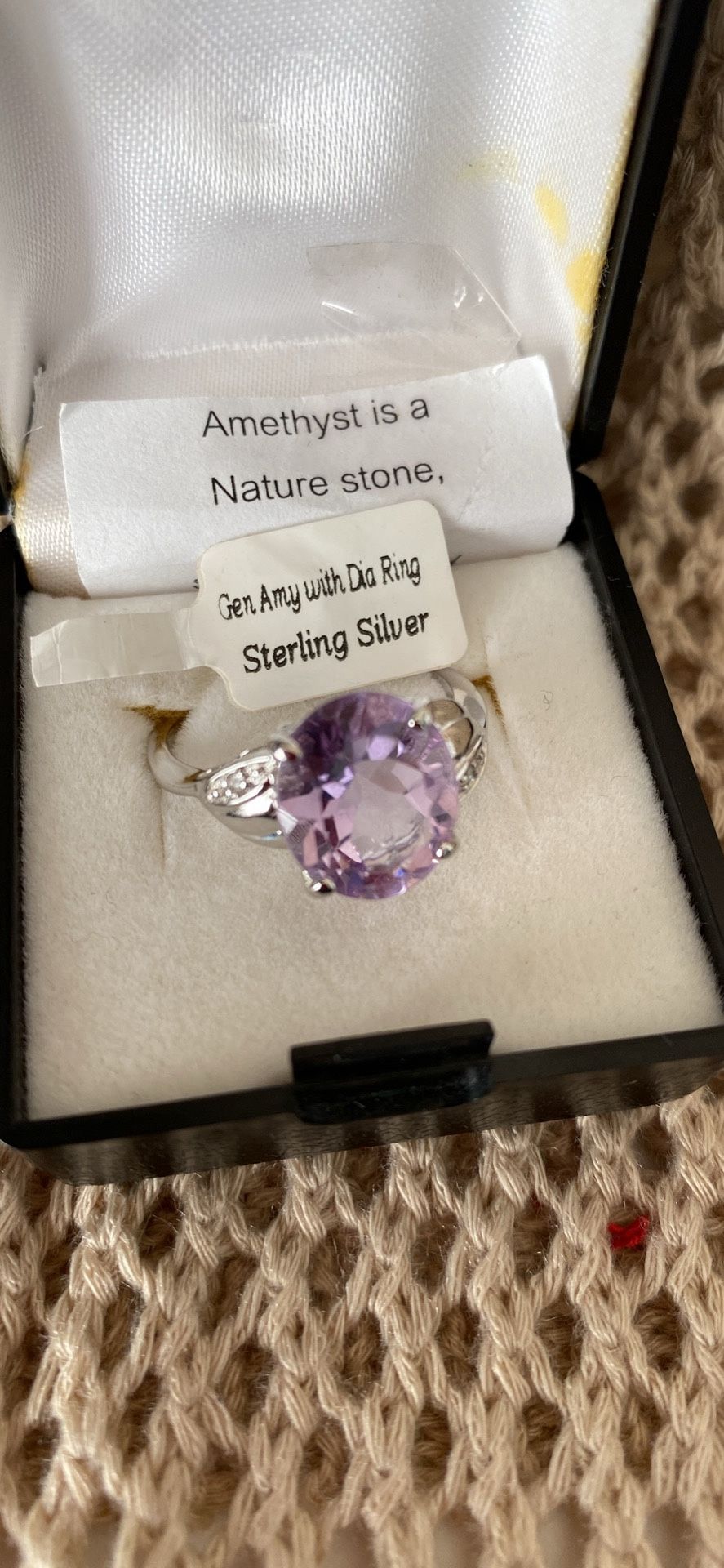 Sterling Silver Amethyst 8.5 Size NEW Ring- See Description